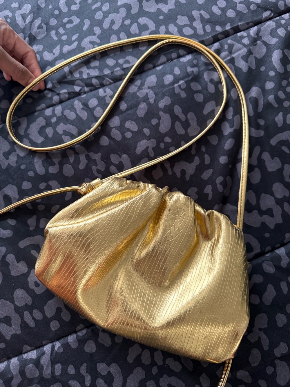 Gold Women's Crossbody Bag - Elegant Metallic Shoulder Purse